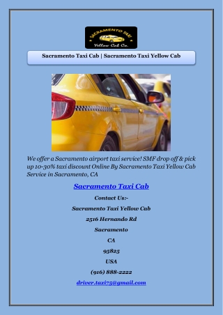 Sacramento Taxi Cab | Sacramento Taxi Yellow Cab