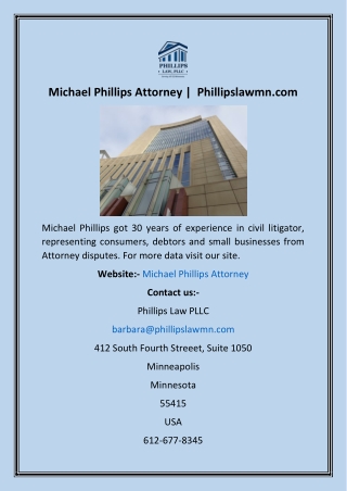 Michael Phillips Attorney   Phillipslawmn