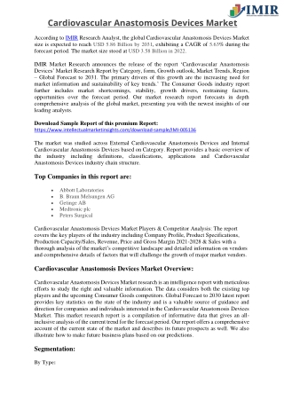 Cardiovascular Anastomosis Devices Market