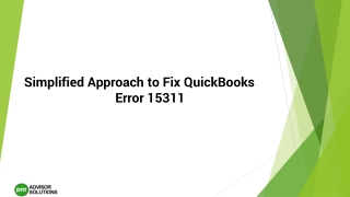 Best methods to deal with QuickBooks error 15311