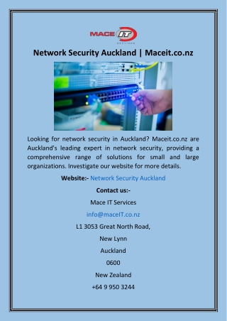 Network Security Auckland  Maceit.co.nz