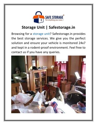 Storage Unit | Safestorage.in