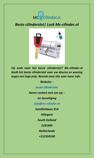 Beste cilinderslot Lock Mc-cilinder.nl