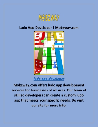 Ludo App Developer | Mobzway.com