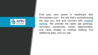 Medical Staffing  Amncareers.com