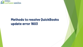 Various methods to fix QuickBooks update error 1603