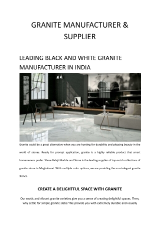 GRANITE MANUFACTURER & SUPPLIER