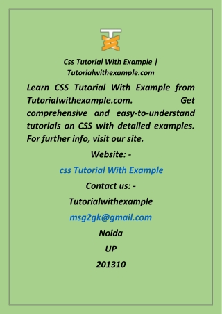 Css Tutorial With Example  Tutorialwithexample