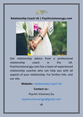 Relationship Coach Uk  Psychicvisionarygu