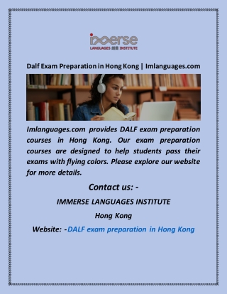 Dalf Exam Preparation in Hong Kong  Imlanguages com