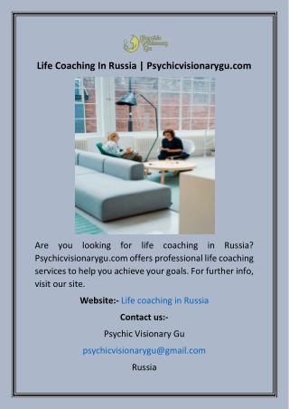 Life Coaching In Russia  Psychicvisionarygu