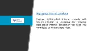 High-speed Internet Louisiana Speednetlte.com