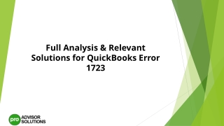 A quick method to troubleshoot QuickBooks Error 1723
