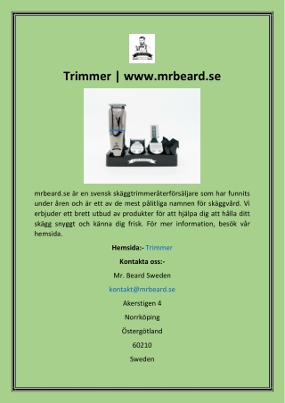 Trimmer  www.mrbeard.se