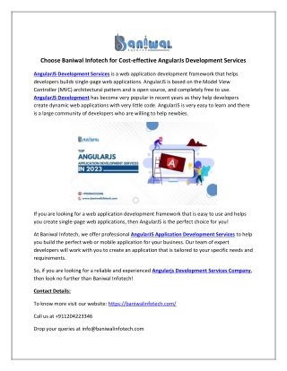 How Our AngularJs Development Services Can Help You #baniwalinfotech