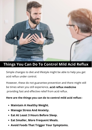 Things You Can Do To Control Mild Acid Reflux