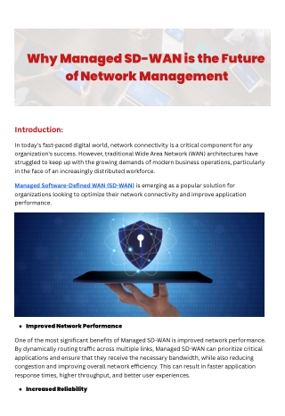 Why Managed SD-WAN is the Future of Network Management