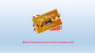 What Are The Necessary Features of The E-card Business Card