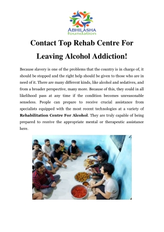 Rehabilitation Centre For Alcohol in Mumbai Call-8484929037