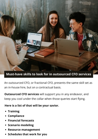 Must-have skills to look for in outsourced CFO services