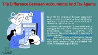 Accountants and tax agents St Marys