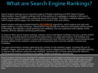 What are Search Engine Rankings