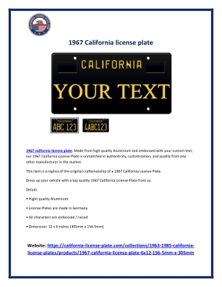 1967 California license plate