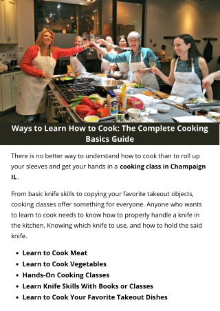 Ways to Learn How to Cook The Complete Cooking Basics Guide