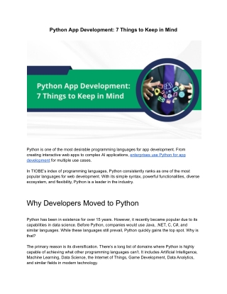 Python App Development_ 7 Things to Keep in Mind