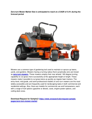 Zero-turn Mower Market