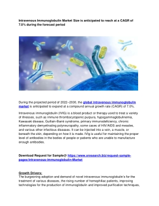 Intravenous Immunoglobulin Market