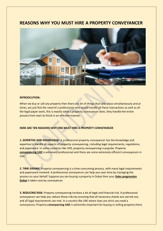 HIRE A PROPERTY CONVEYANCER IN UAE