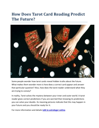 How Does Tarot Card Reading Predict The Future