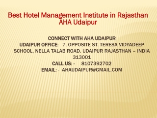 Best Hotel Management Institute in Rajasthan