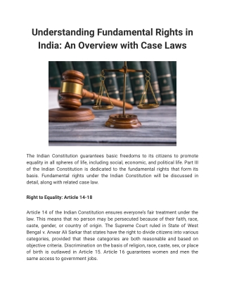 Understanding Fundamental Rights in India_ An Overview with Case Laws
