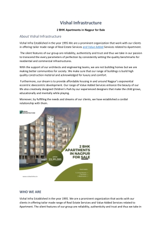 2 BHK Apartments in Nagpur for Sale