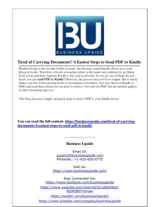 Tired of Carrying Documents 4 Easiest Steps to Send PDF to Kindle