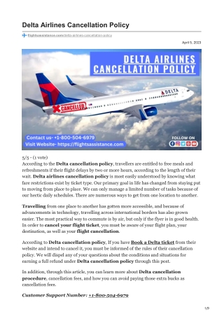 Delta Airlines Cancellation Policy