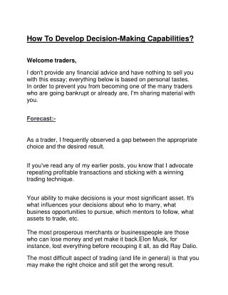 How To Develop Decision-Making Capabilities