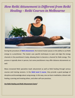 How Reiki Attunement is Different from Reiki Healing – Reiki Courses in Melbourne