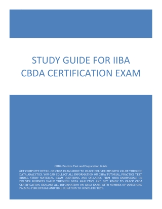 Study Guide for IIBA CBDA Certification Exam