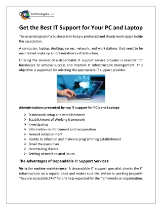 Get the Best IT Support for Your PC and Laptop