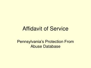 Affidavit of Service