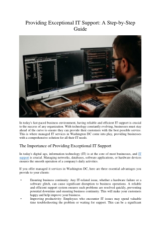 Providing Exceptional IT Support A Step-by-Step Guide