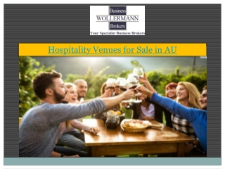 Hospitality Venues for Sale in AU PPT