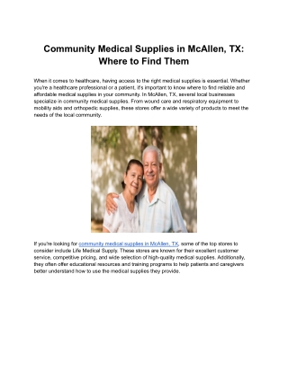 Community Medical Supplies in McAllen, TX: Where to Find Them