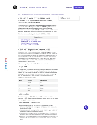 CSIR NET Eligibility Criteria 2023