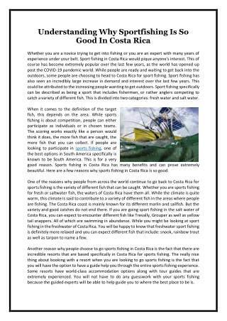 Understanding Why Sportfishing Is So Good In Costa Rica
