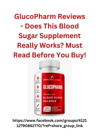 GlucoPharm Reviews - Does This Blood Sugar Supplement Really Works_ Must Read Before You Buy!