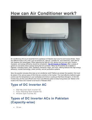 How does Air Conditioner work